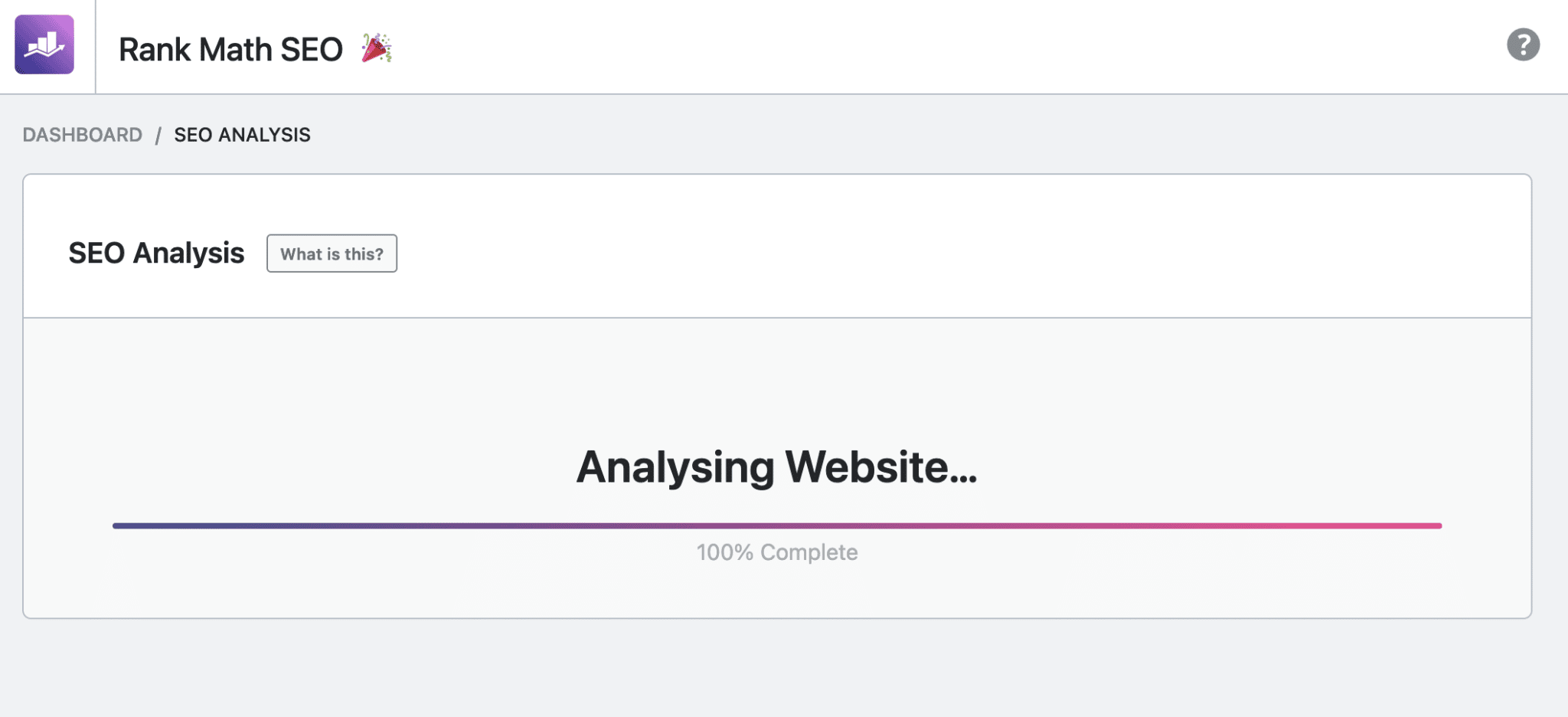 Rank Math's SEO analysis.