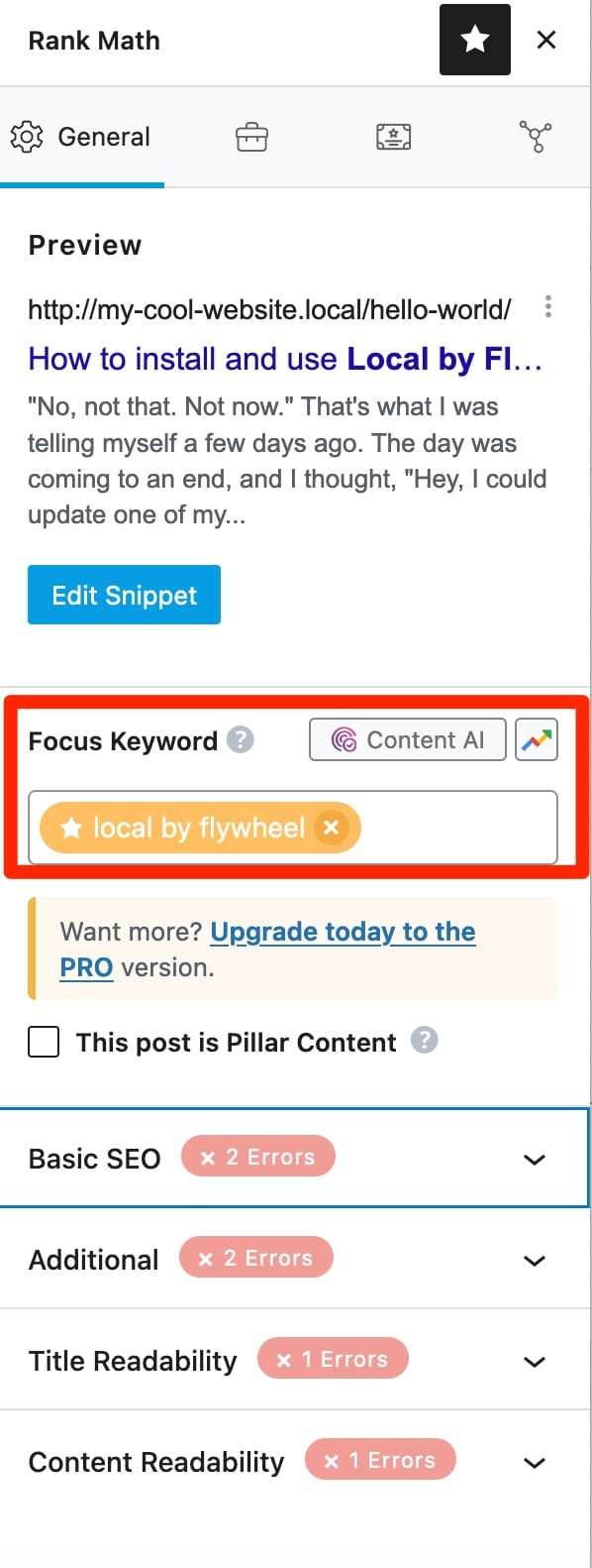 Rank Math can give you suggestions based on your main keyword.