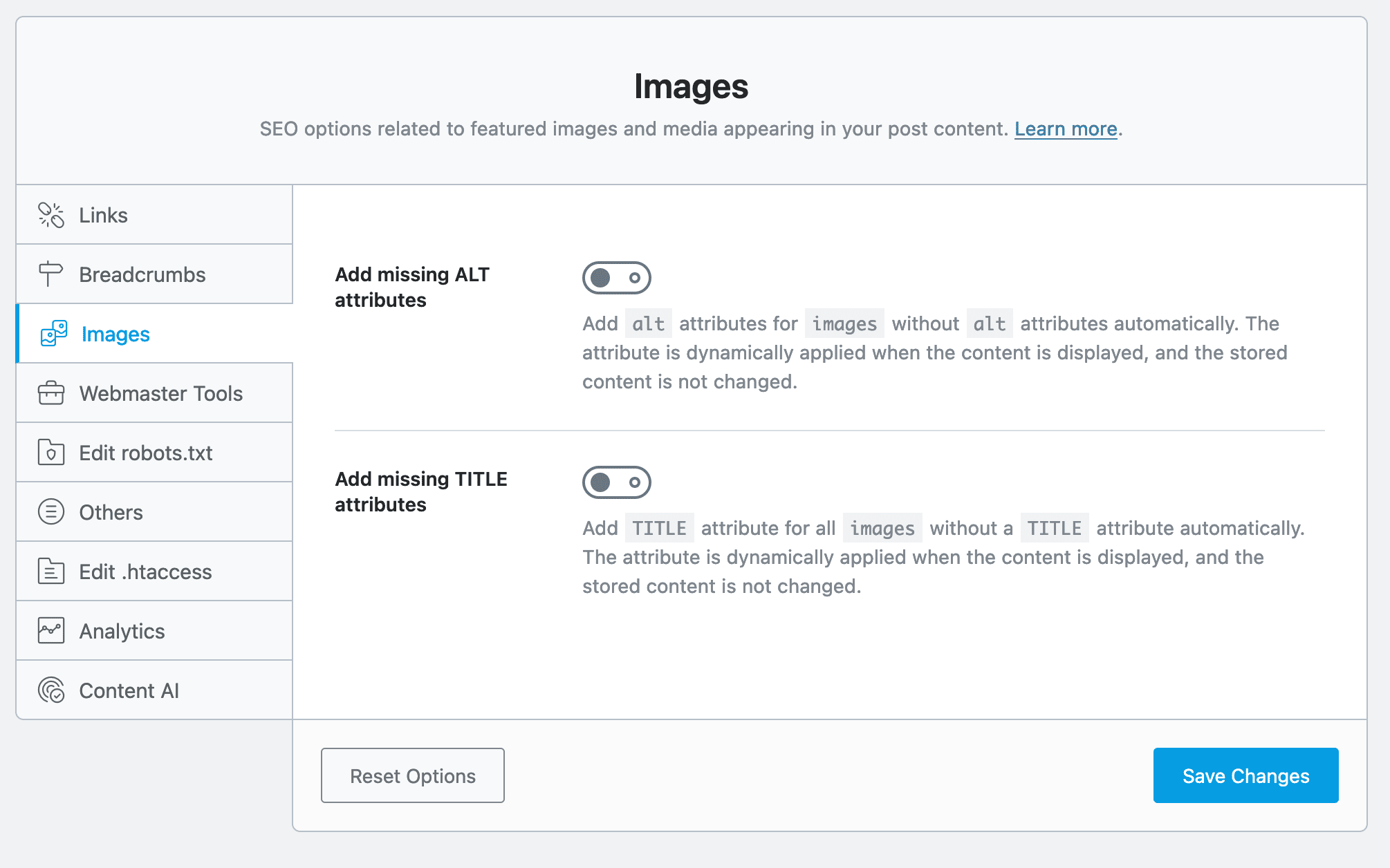 You can add ALT attributes to images without them.