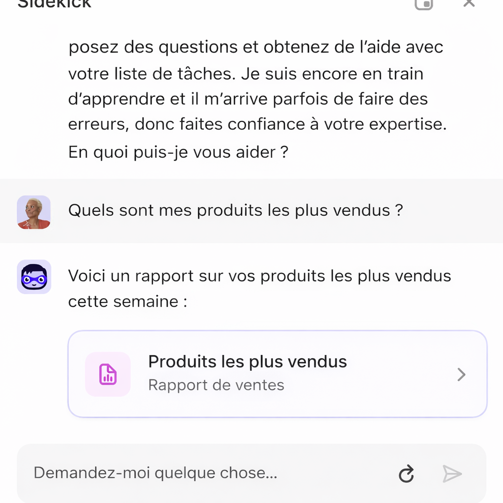 Sidekick, l'assistant IA disponible dans l'administration de Shopify