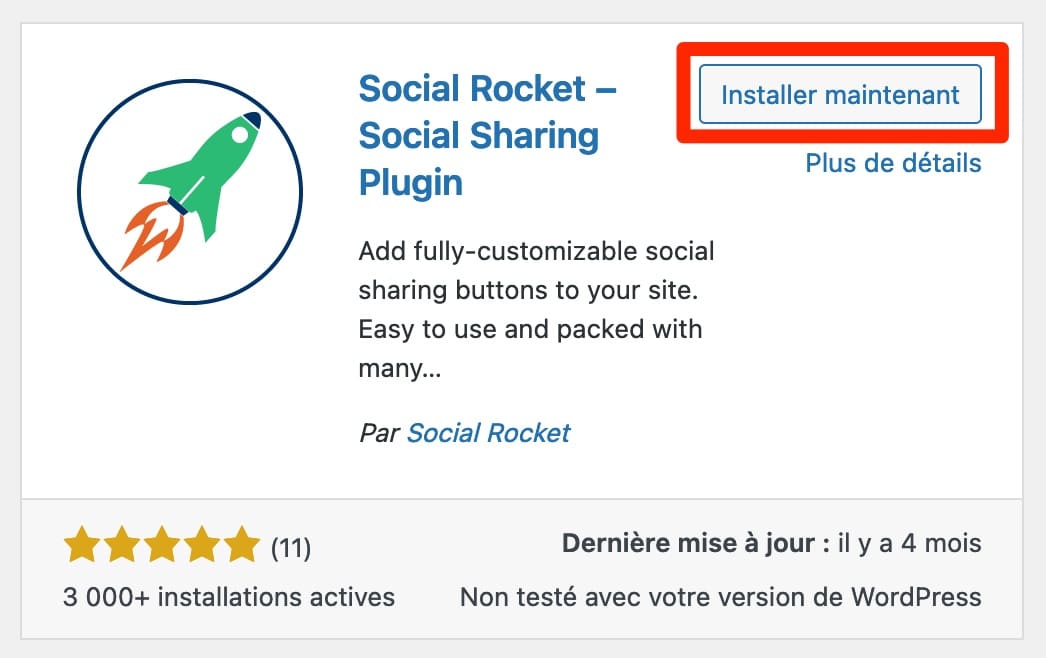 Installation de Social Rocket.
