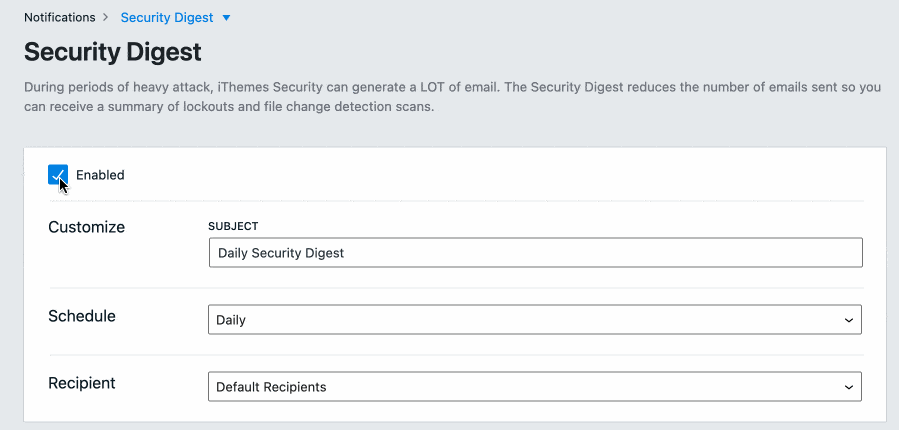 iThemes Security offers to create a security digest email.