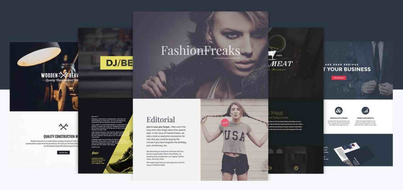 Templates offered by the Beaver Builder page builder.
