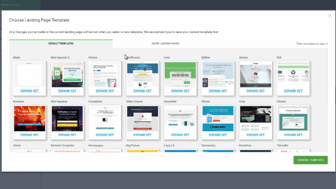 Thrive Architect landing pages.