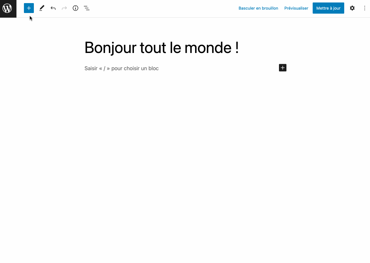L'éditeur de contenu de WordPress fonctionne sur le système des blocs.