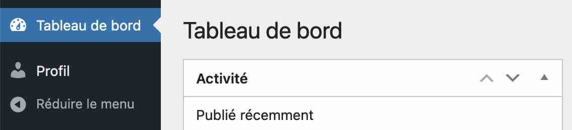 Tableau de bord de l'abonné lors de la gestion des utilisateurs sur WordPress.