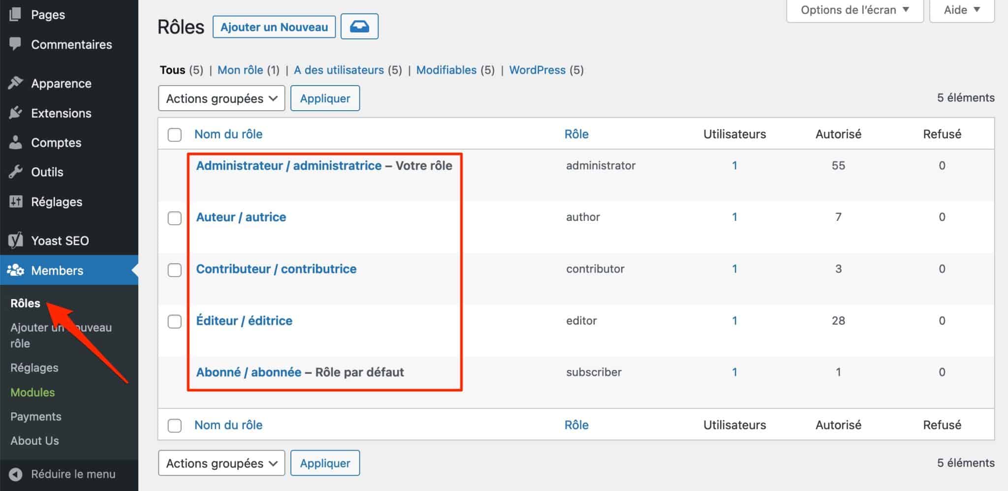 Gestion des rôles utilisateurs sur WordPress avec le plugin Members.