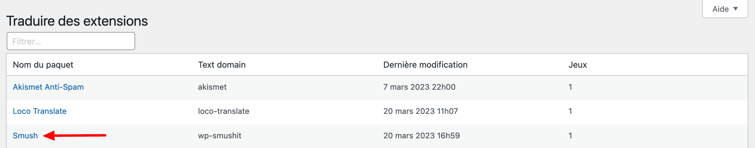 Traduction de l'extension Smush.