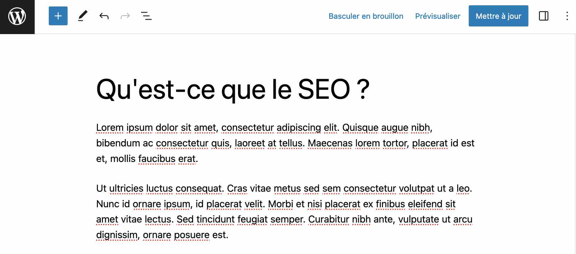 Création d'un article sur WordPress.