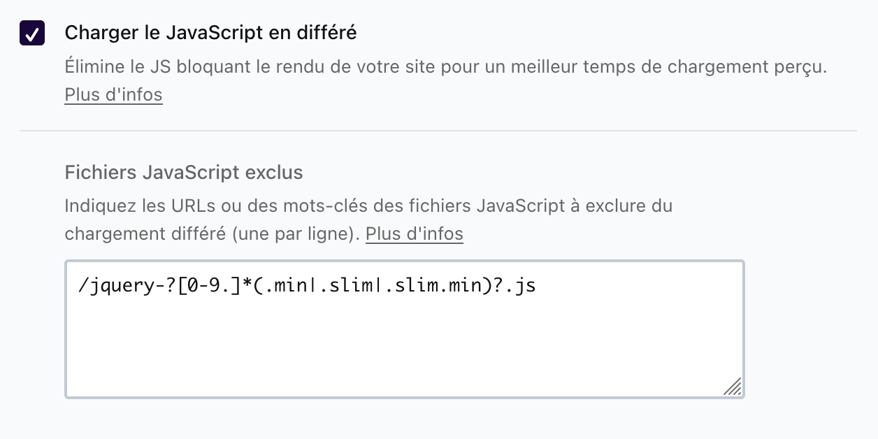 Chargement du JavaScript en différé sur WP Rocket.