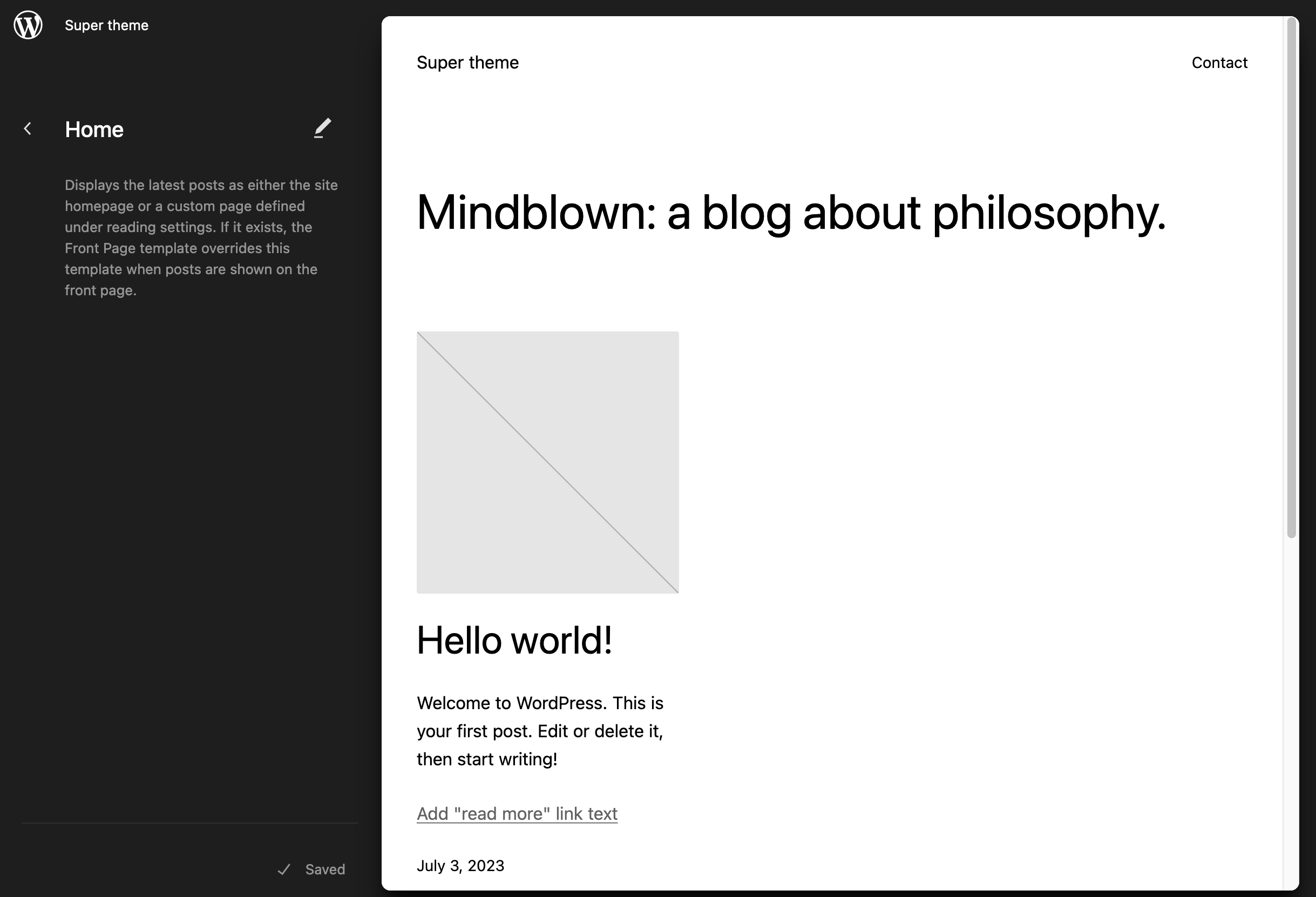 The WordPress Site Editor.