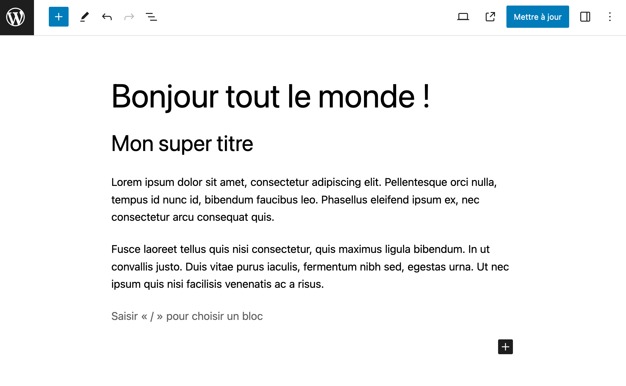 L'interface de Gutenberg vs un page builder.