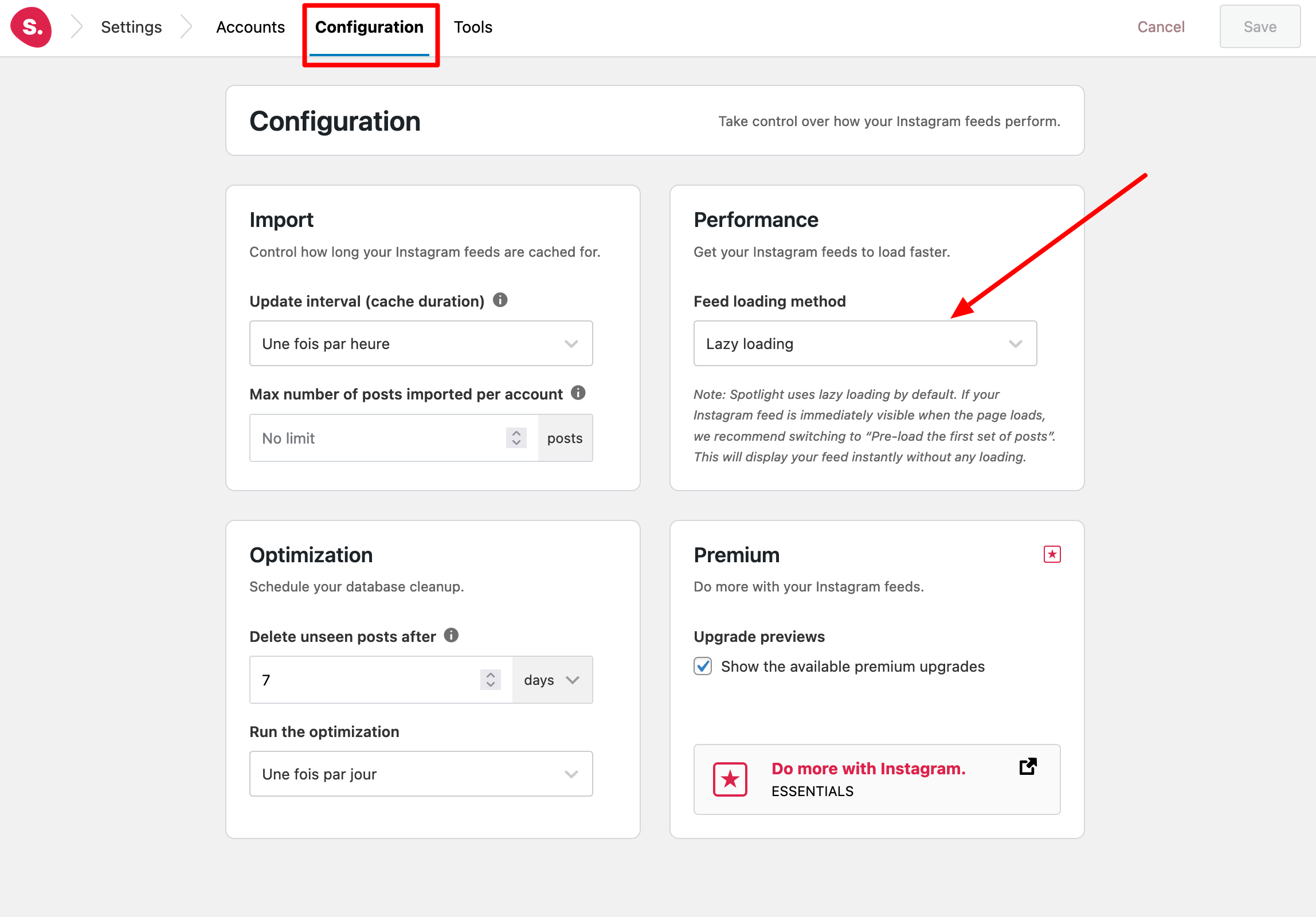 Ce plugin Instagram pour WordPress dispose d'options pour améliorer la vitesse de chargement.