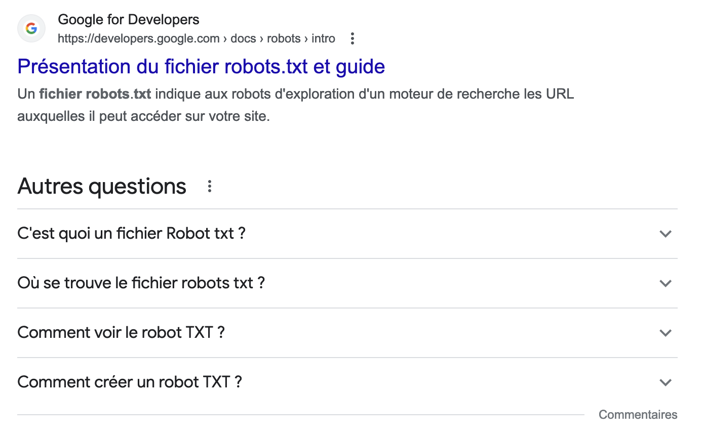 Un rich snippet de type FAQ.
