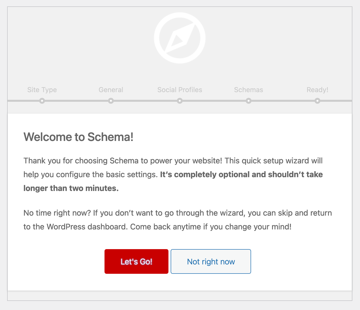 The configuration wizard for the Schema plugin.