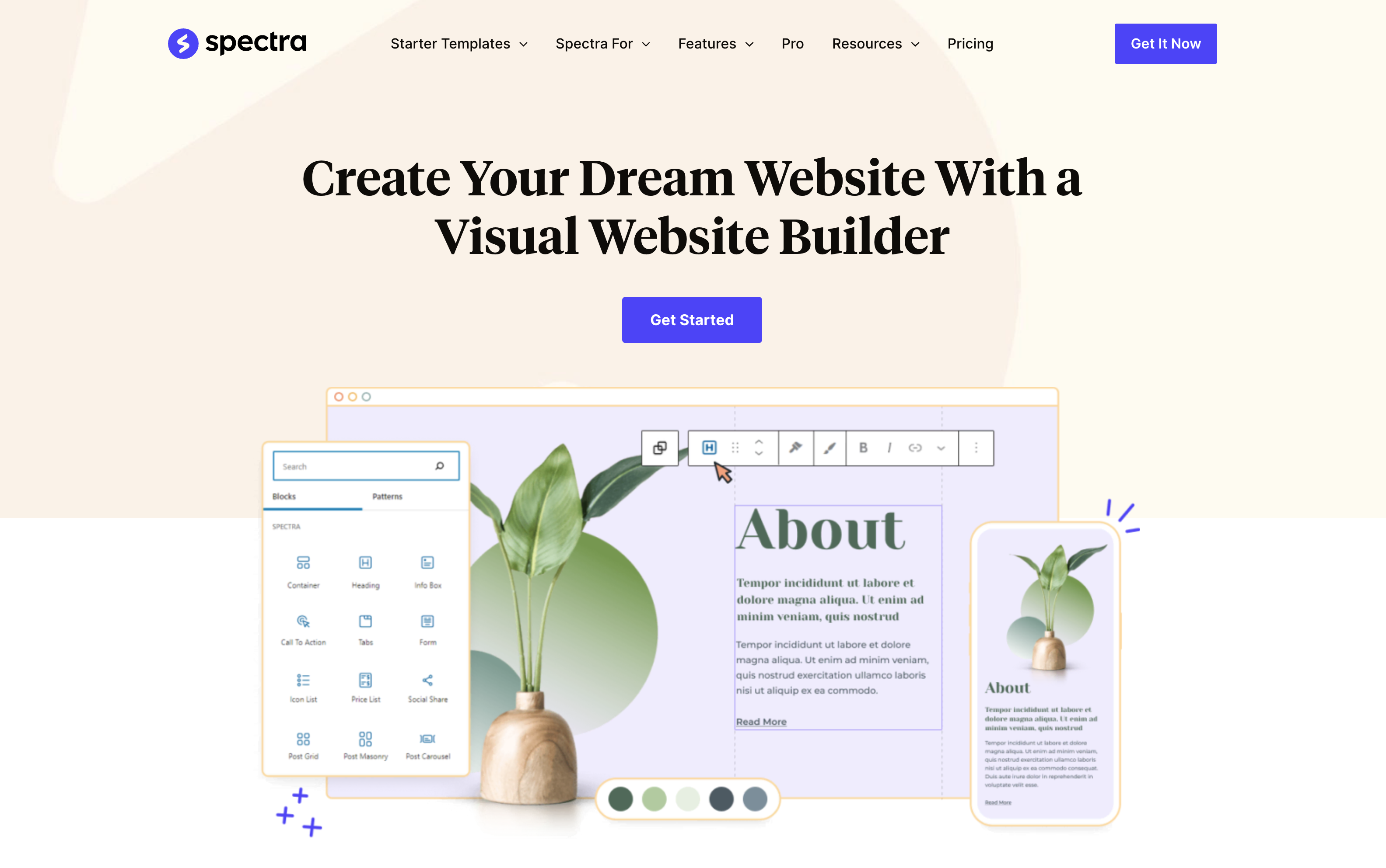 Le page builder WordPress Spectra.