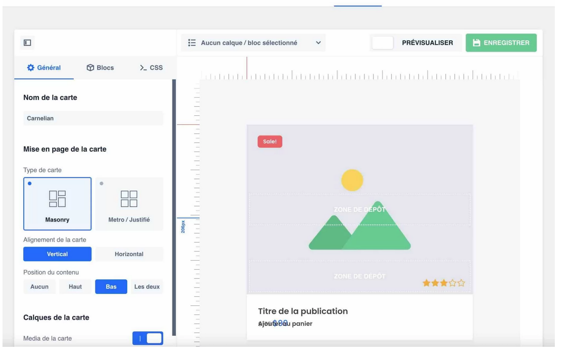 L'interface de WP Grid Builder.