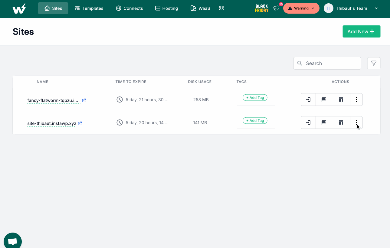 Migrating a site online from InstaWP.
