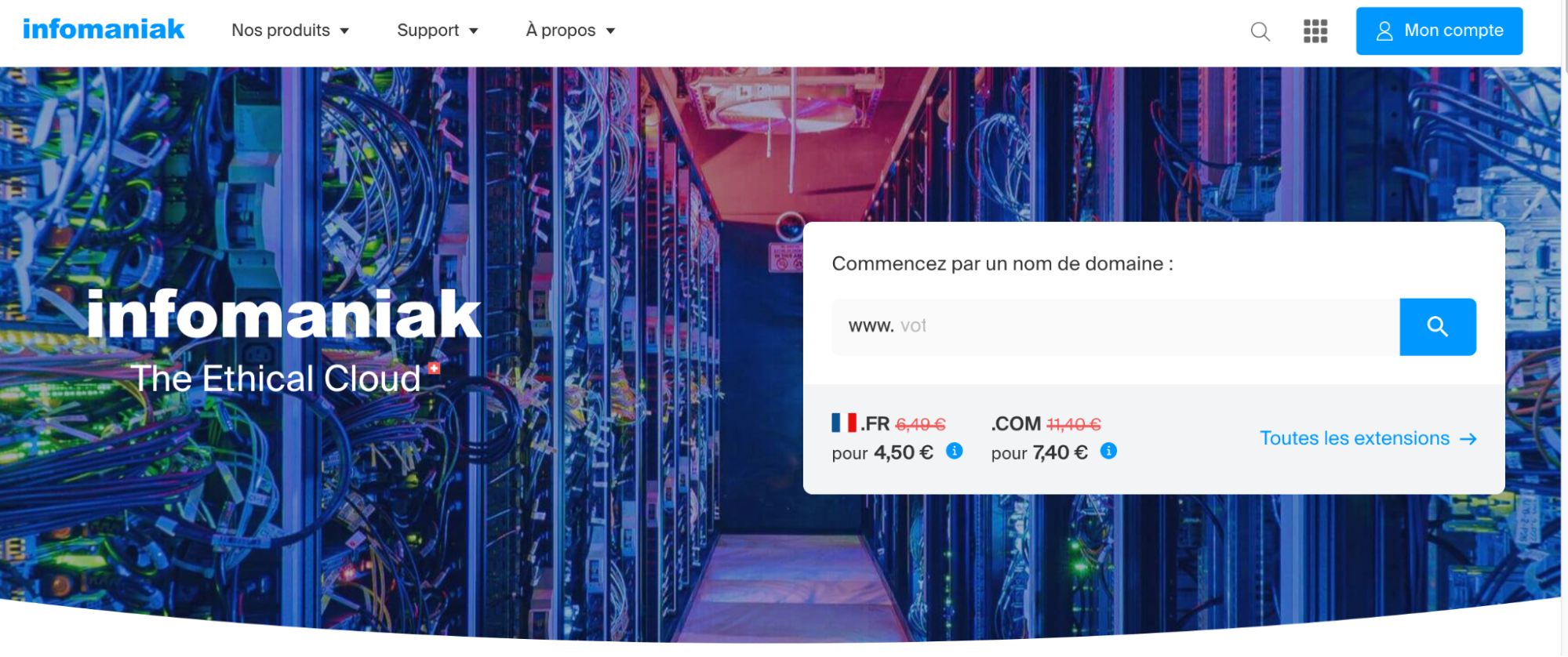 L'hébergeur WordPress Infomaniak.