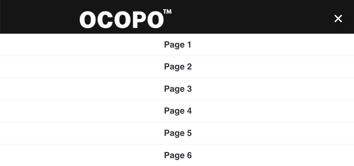 Le menu de navigation en version mobile avec WordPress OCOPO.