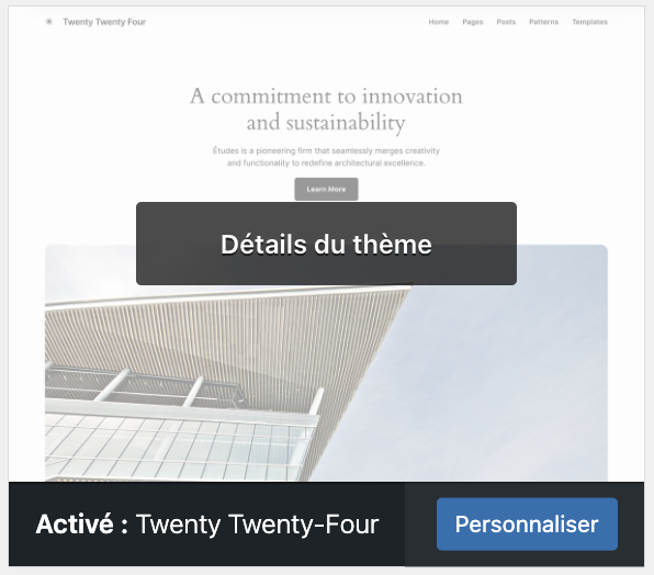 Personnaliser le thème Twenty Twenty-Four pour créer votre site WordPress.