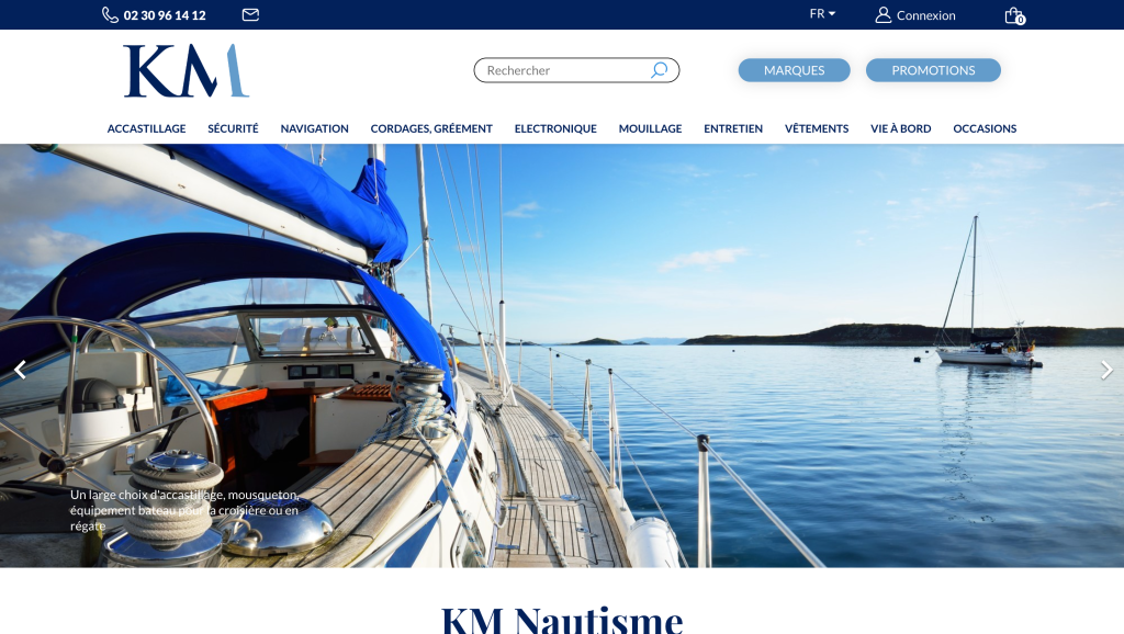 Le site internet de KM Nautisme