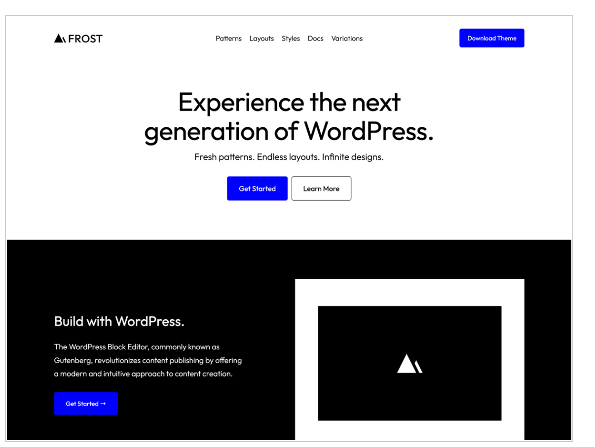 The Frost WordPress theme.