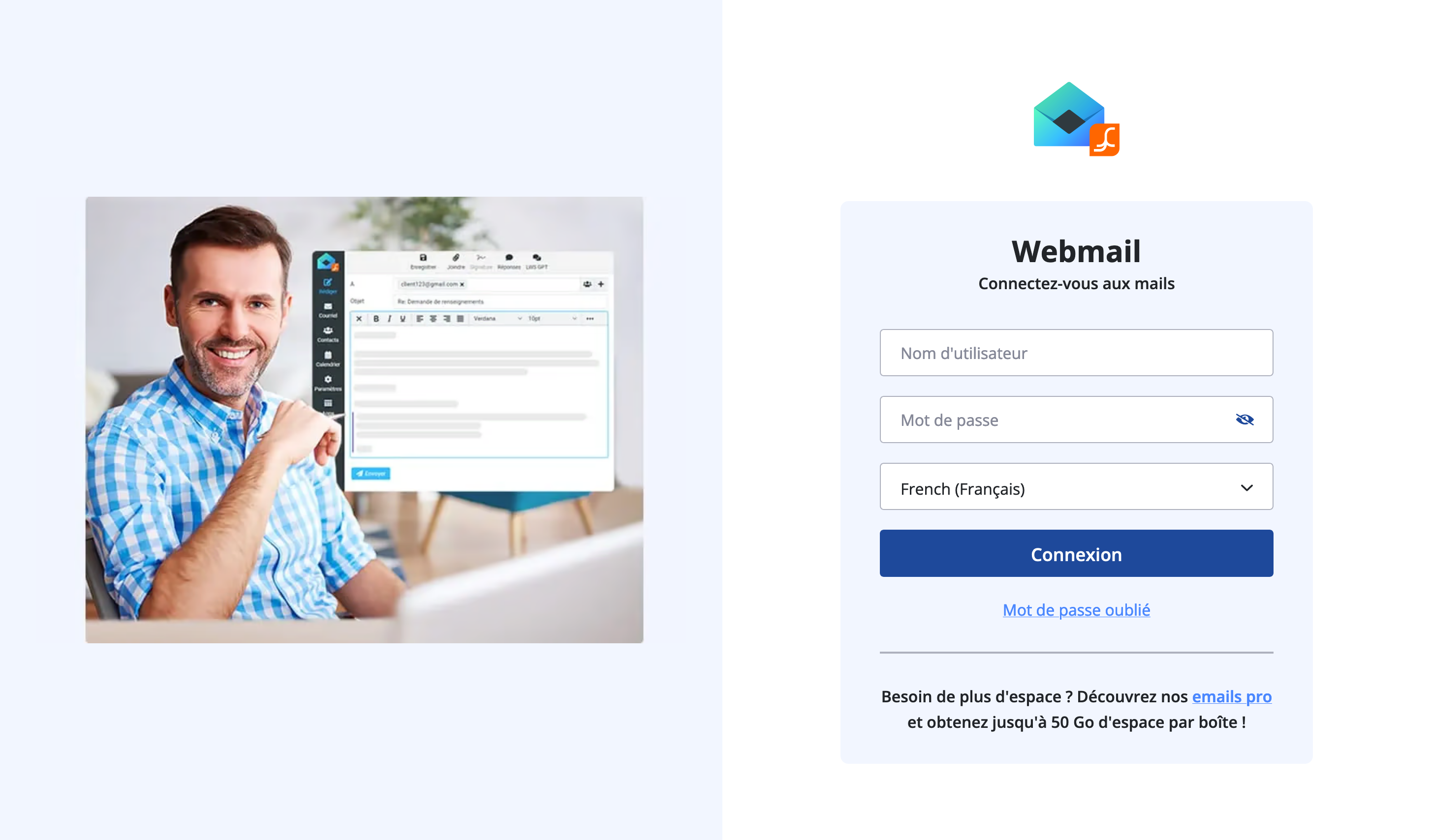 Se connecter au LWS webmail.