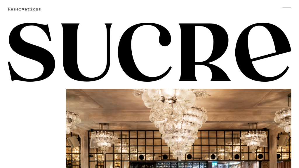 Le site internet du restaurant Sucre.