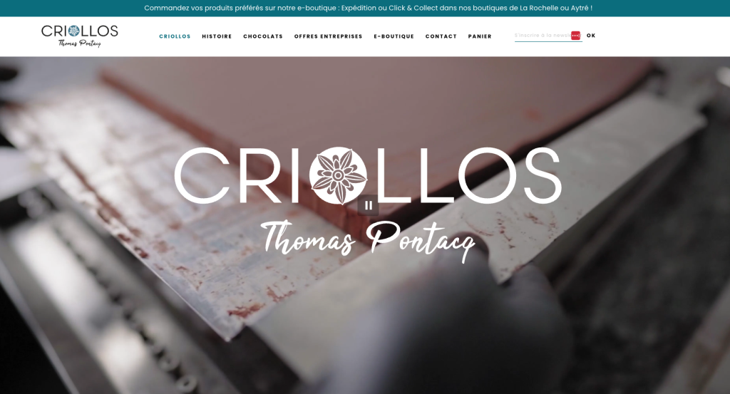 Exemple site artisan chocolatier