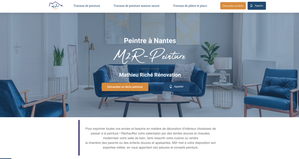 Exemple site artisan peintre