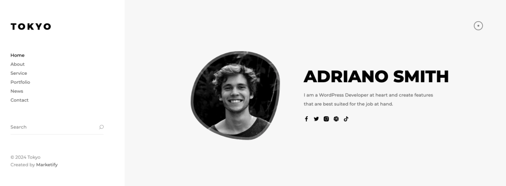 Site web de CV minimaliste