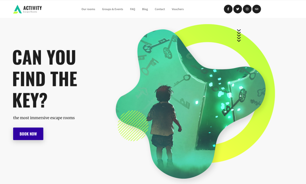 Exemple de site web pour un escape room