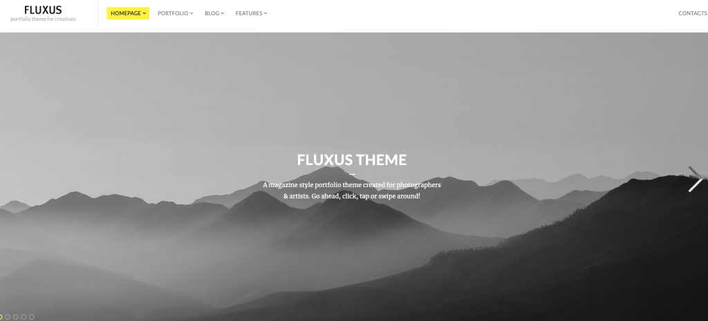 Site de photographe de style minimaliste