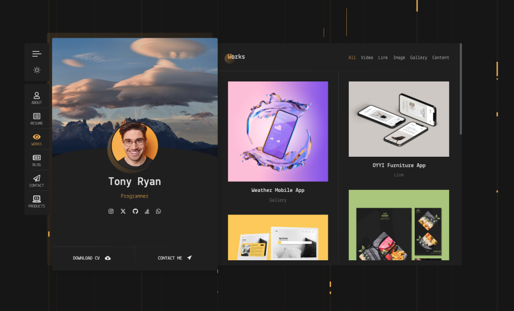 Exemple de site portfolio pour un web developer