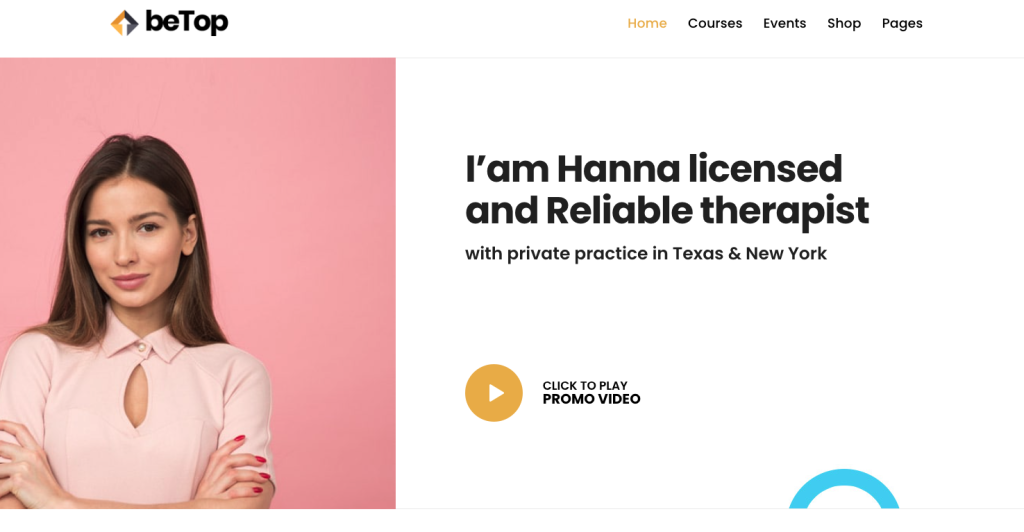 Exemple site internet de thérapeute