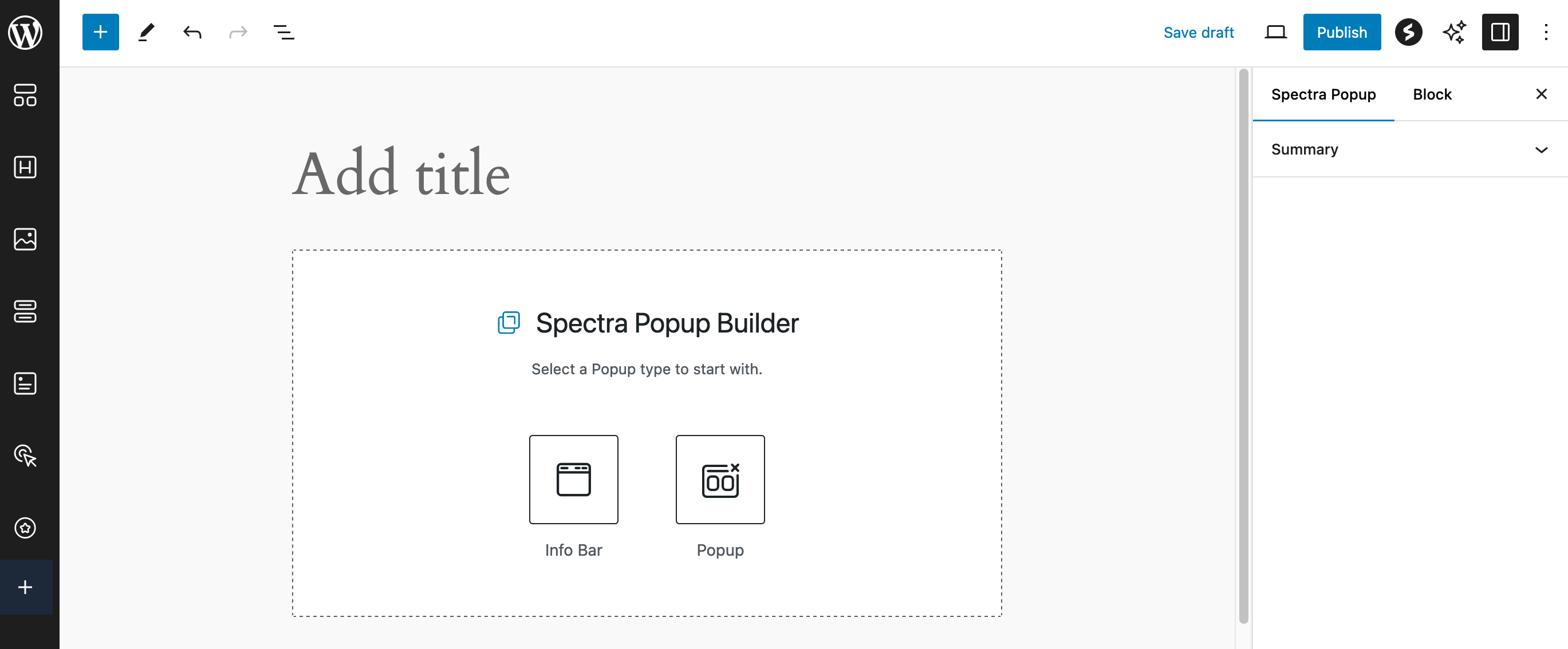 Spectra's popup builder.