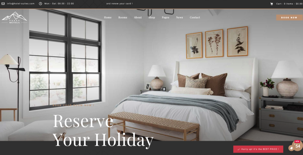 Exemple de site web pour chambres d'hôte