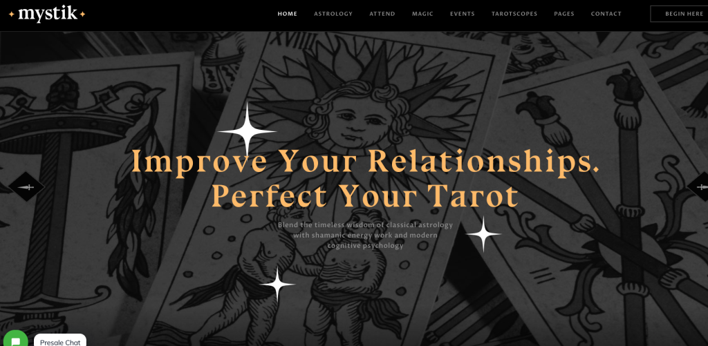 Modèle de site web de voyance, tarot