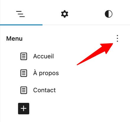 Création d'un nouveau menu avec le bloc Navigation sur WordPress.