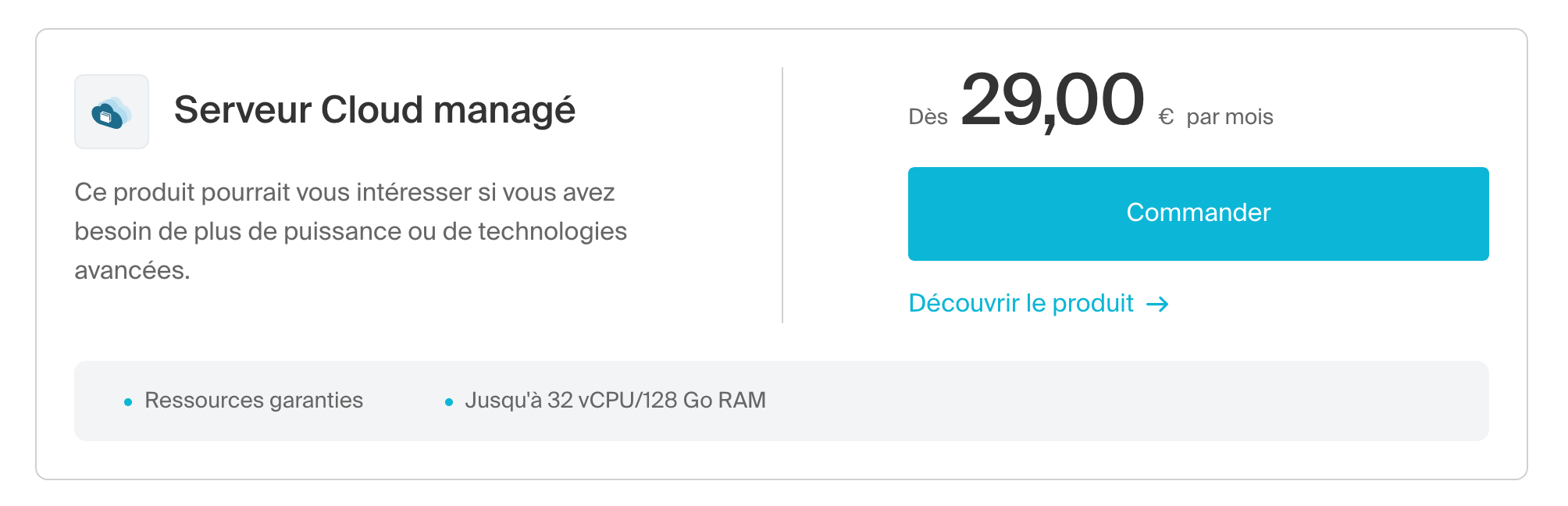 Infomaniak propose une offre serveur cloud managé.