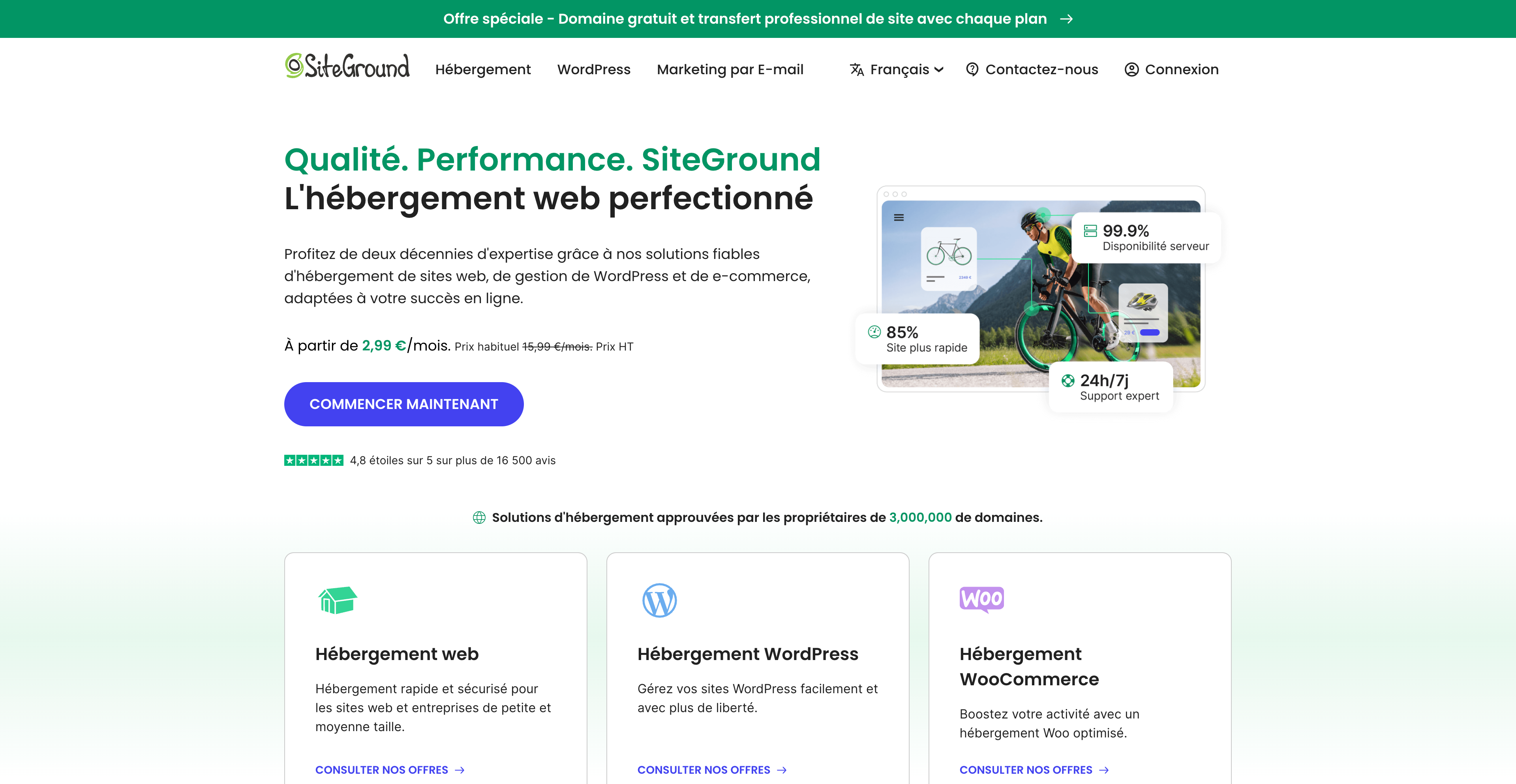 L'hébergeur SiteGround.