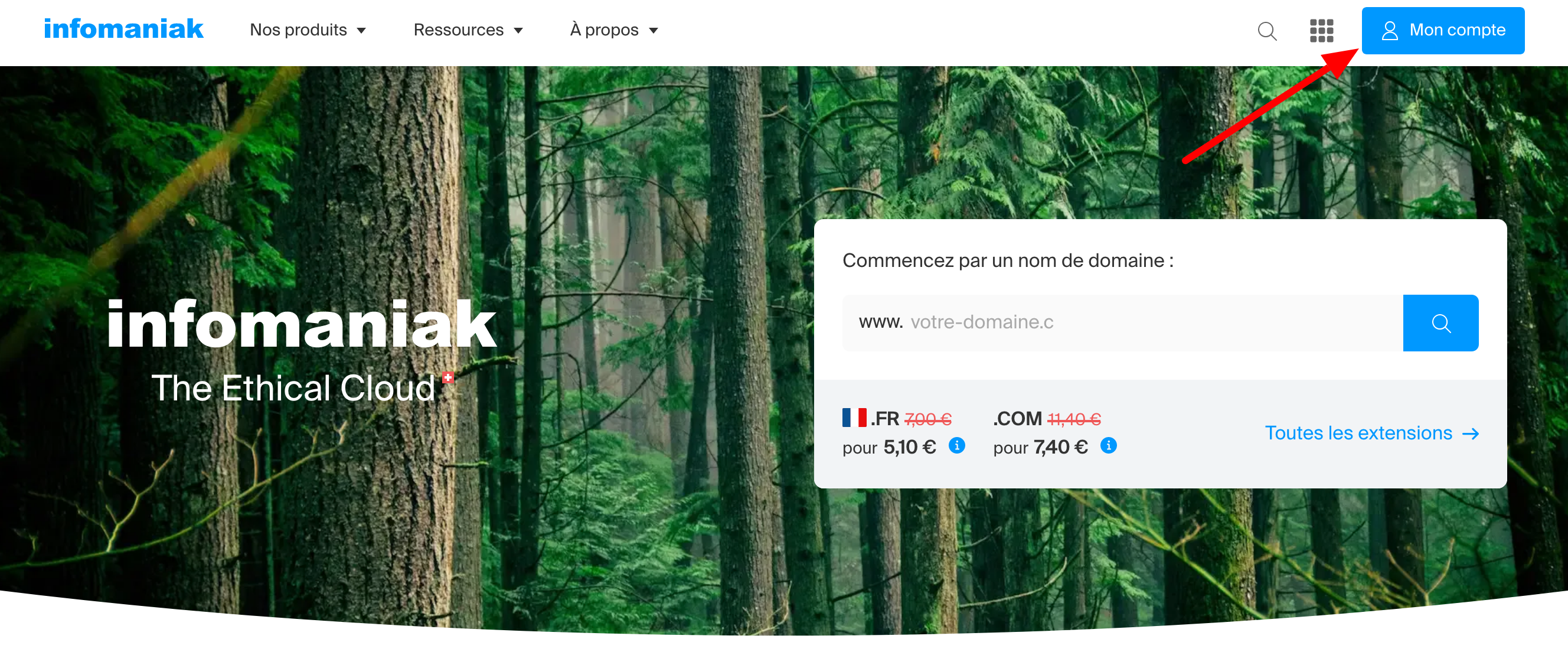 Accès à un compte Infomaniak.