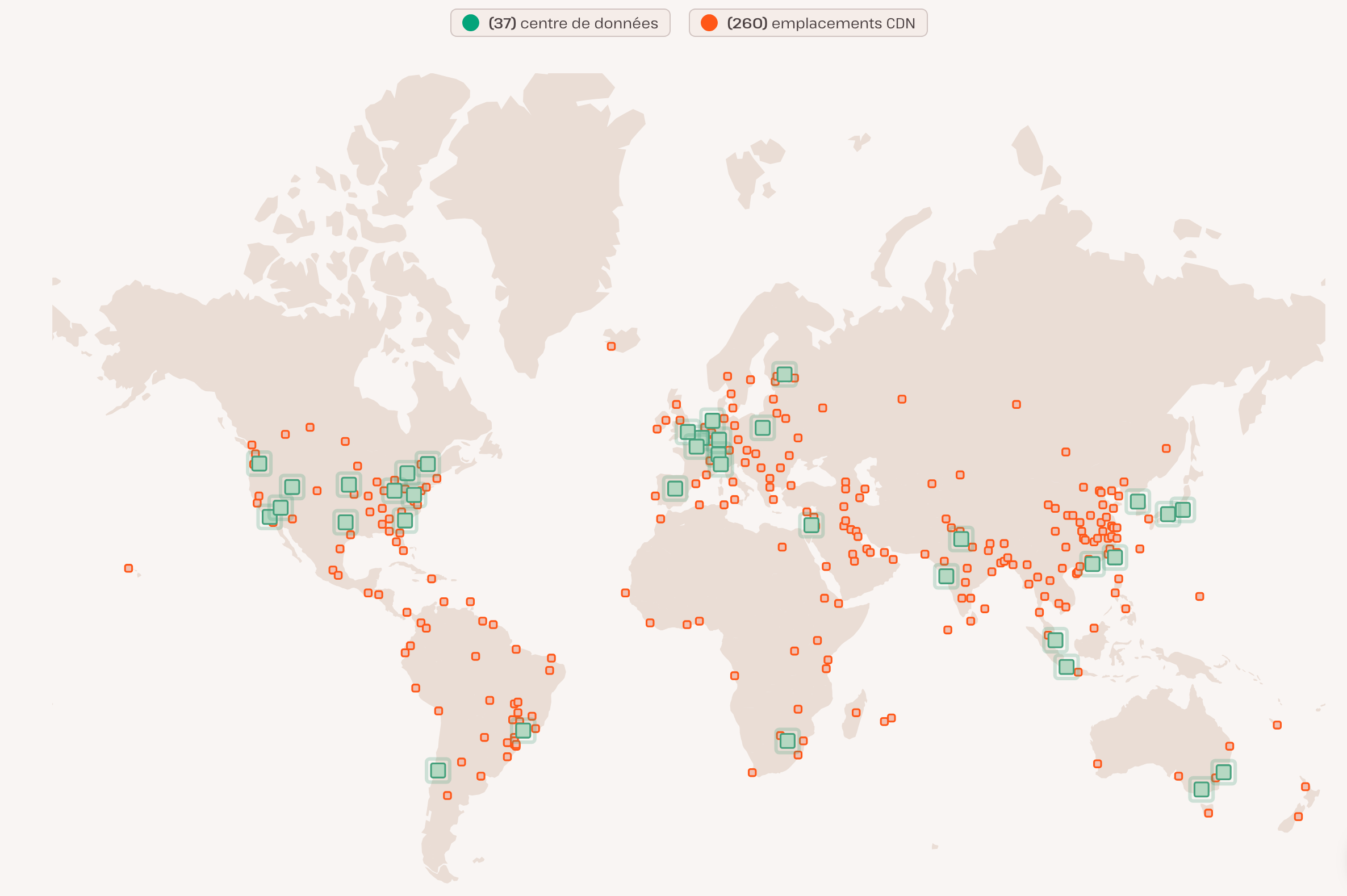 Kinsta dispose de 37 centres de données à travers le monde.