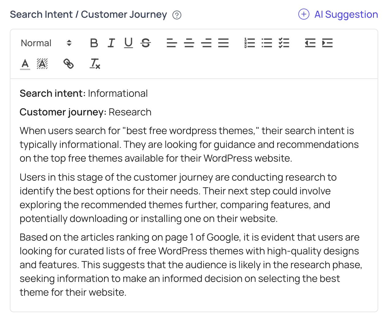 thruuu can generate copywriting briefs for your content.