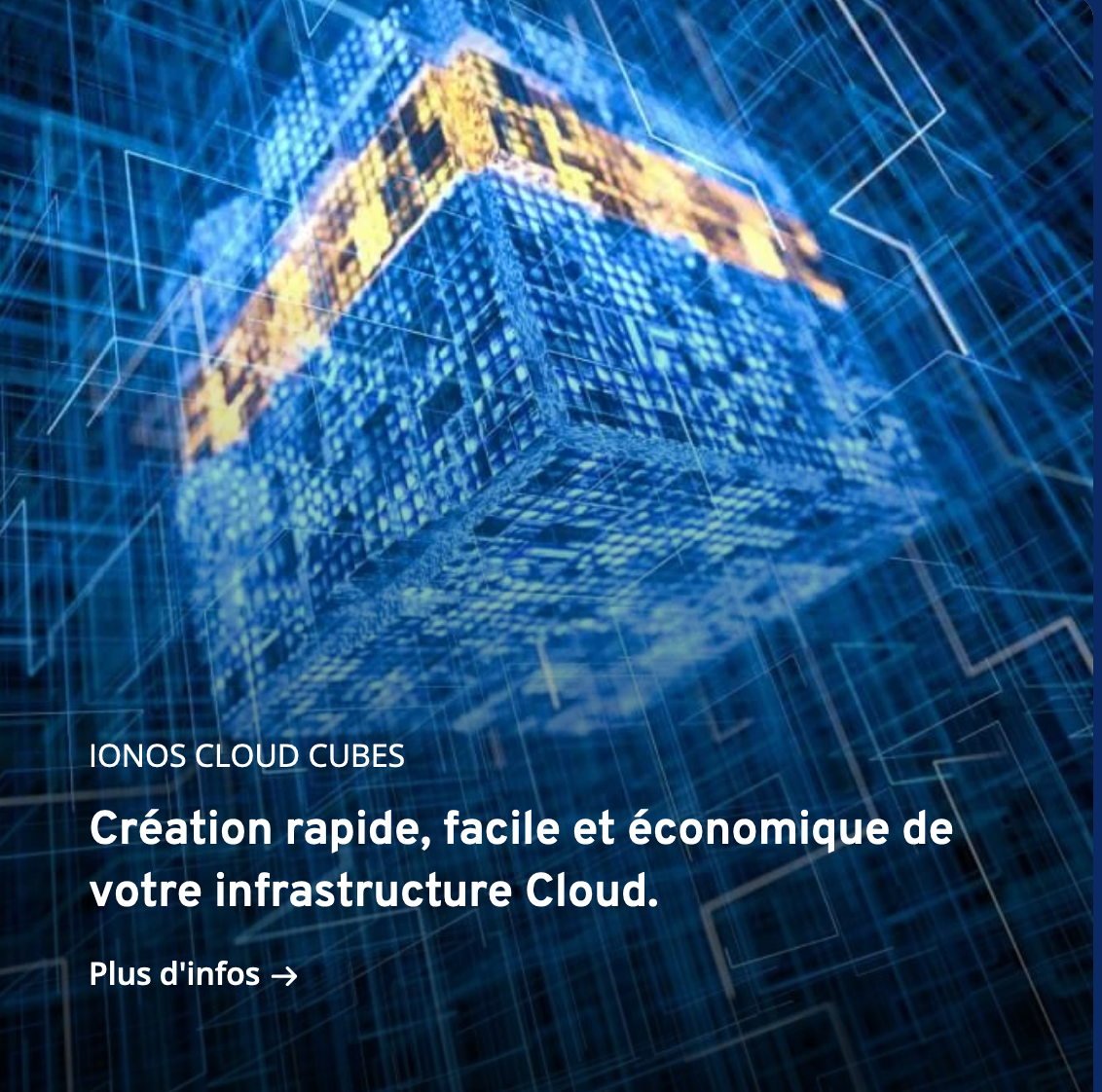 Ionos propose une infrastructure cloud sécurisée.