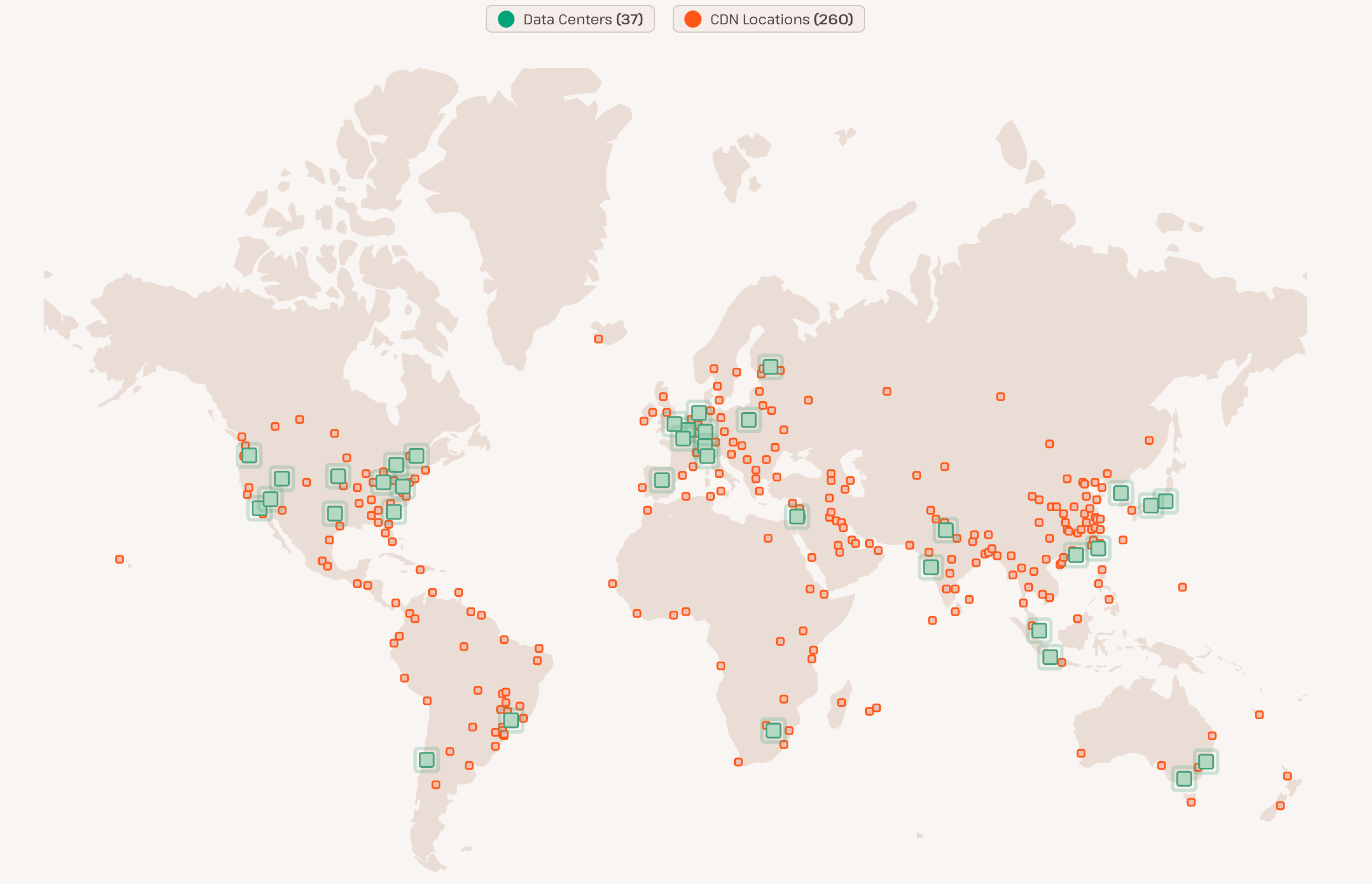 Kinsta's worldwide data centers.