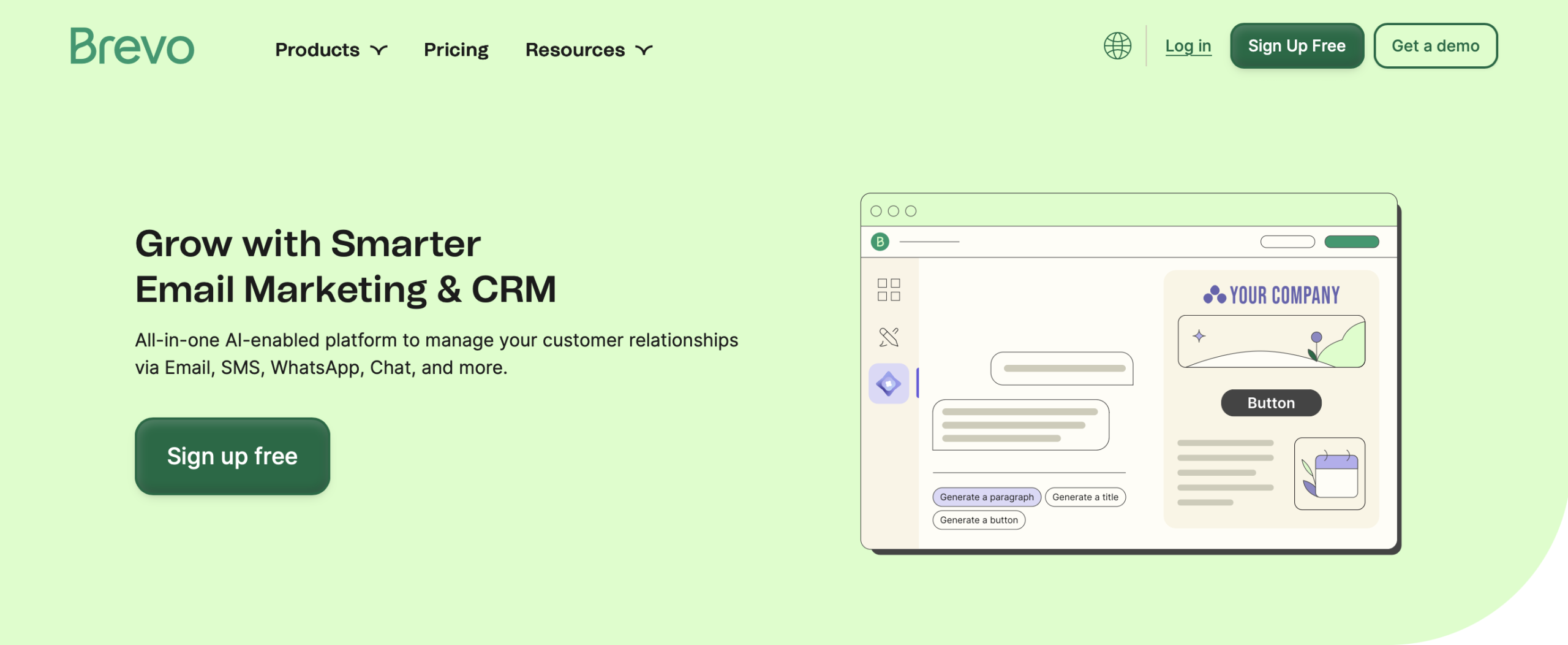 Home page of the Brevo email marketing plugin.