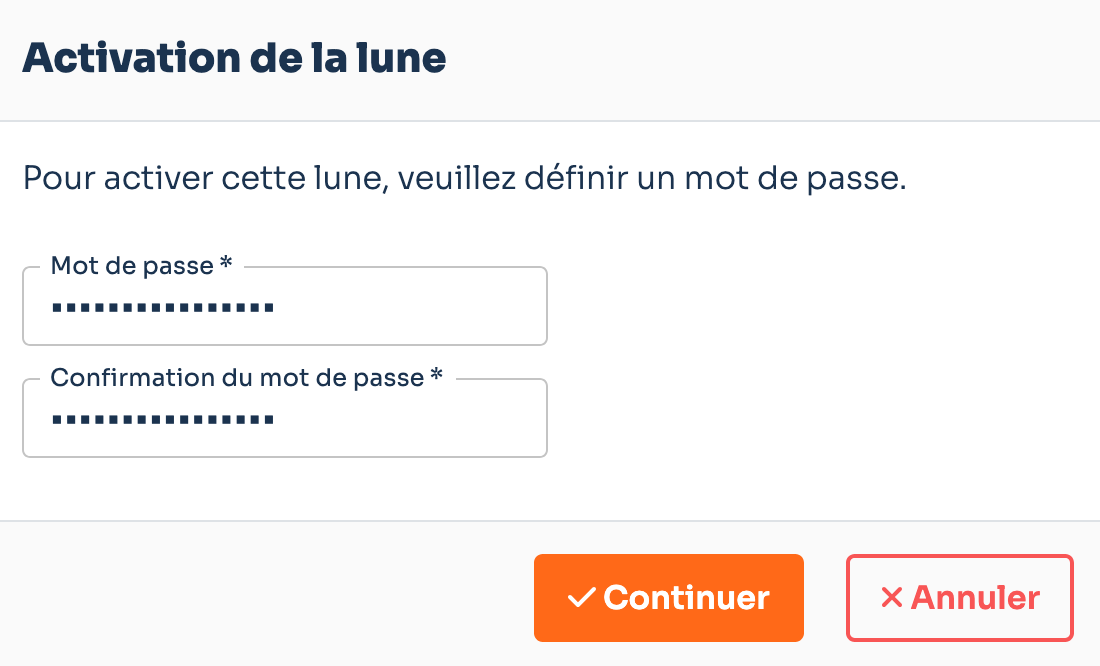 Activation d'un sous-compte d'hébergement.