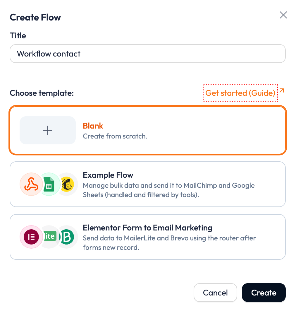 Creating a flow from scratch in Bit Flows.